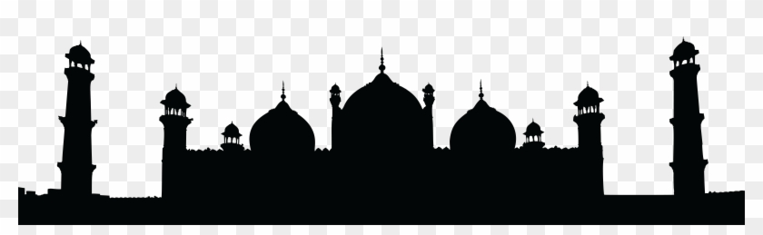 Free Clipart Of A Badshahi Mosque Lahore Pakistan Black - Badshahi Mosque - Png Download