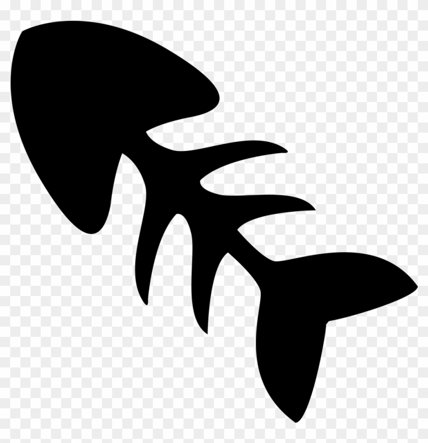 Black Fish Skeleton Silhouette Comments - Fish Skeleton Black Png Clipart #612215