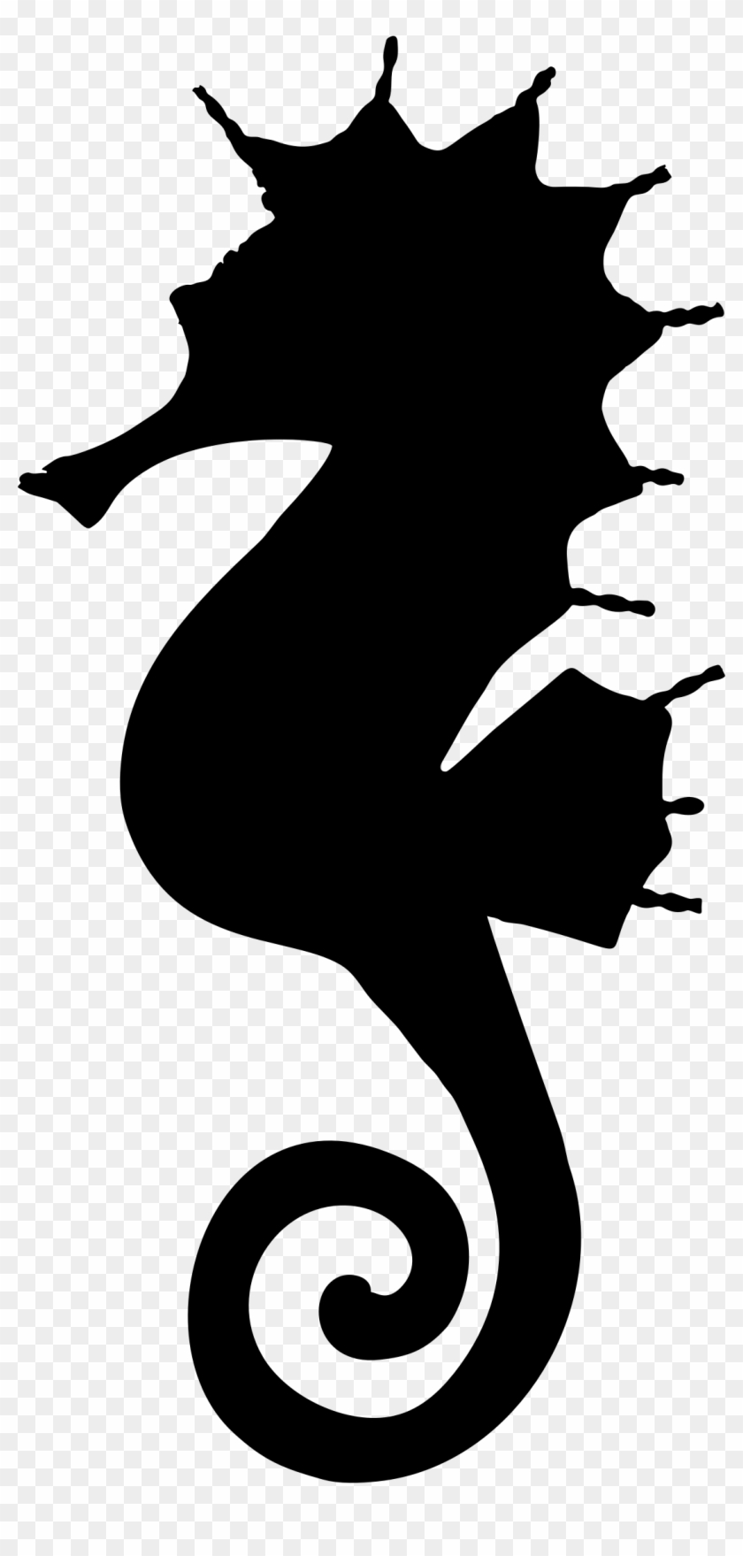 Clipart - Silhouette Of A Seahorse - Png Download #612301