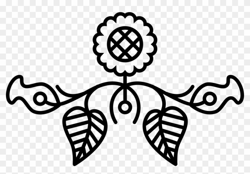 Floral Design Of Flowers And Leaves In Symmetrical - 華 創 車 電 Clipart