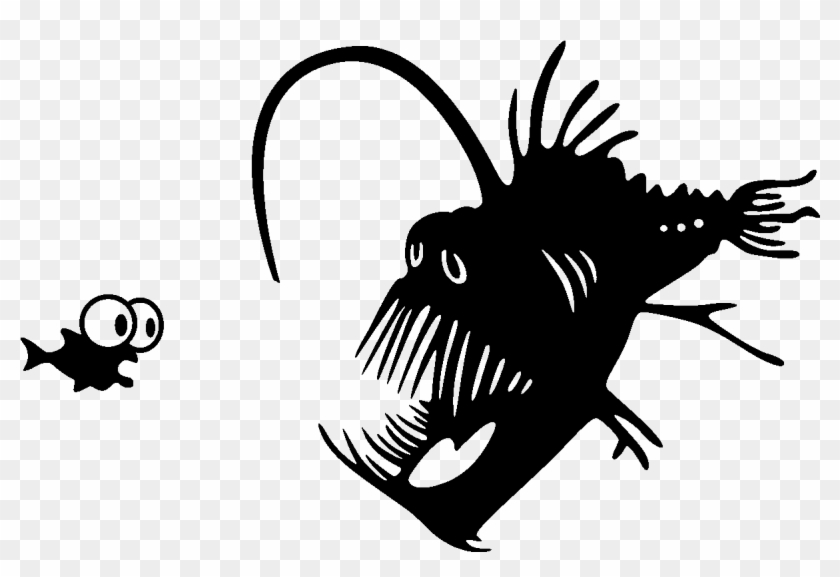 Stickers Poisson Des Abysses Ambiance Sticker Mac Anglerfish - Macbook Decals Clipart