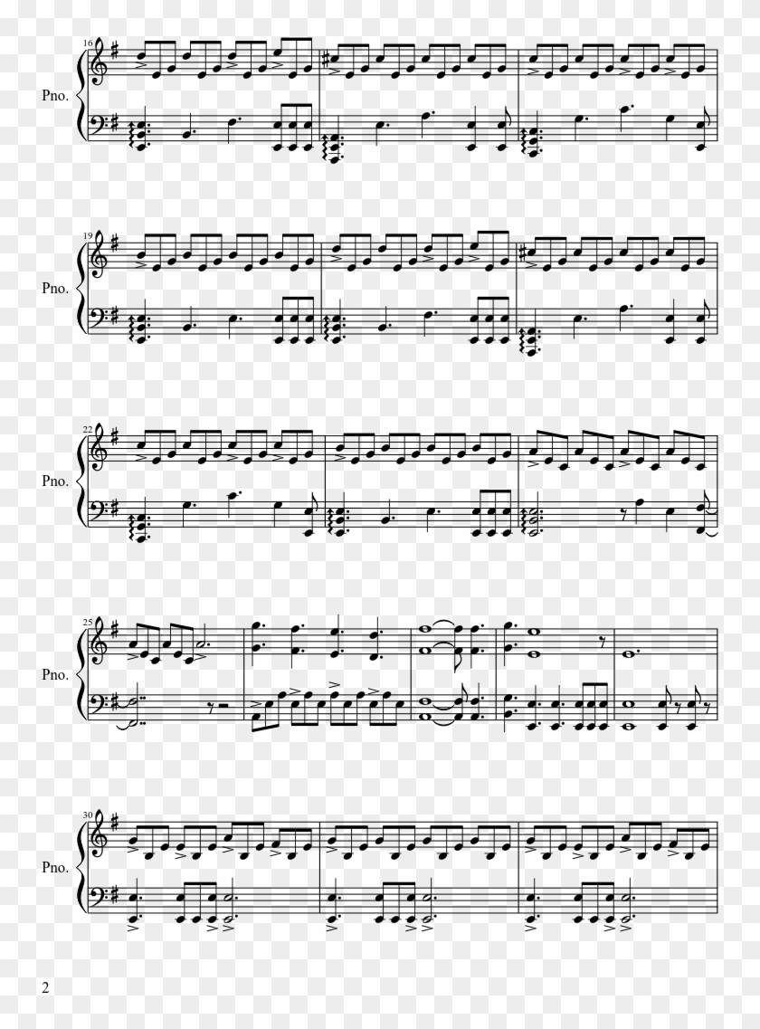The Last Of Us Sheet Music Composed By Gustavo Santaolalla - Hello Vietnam Piano Sheet Clipart