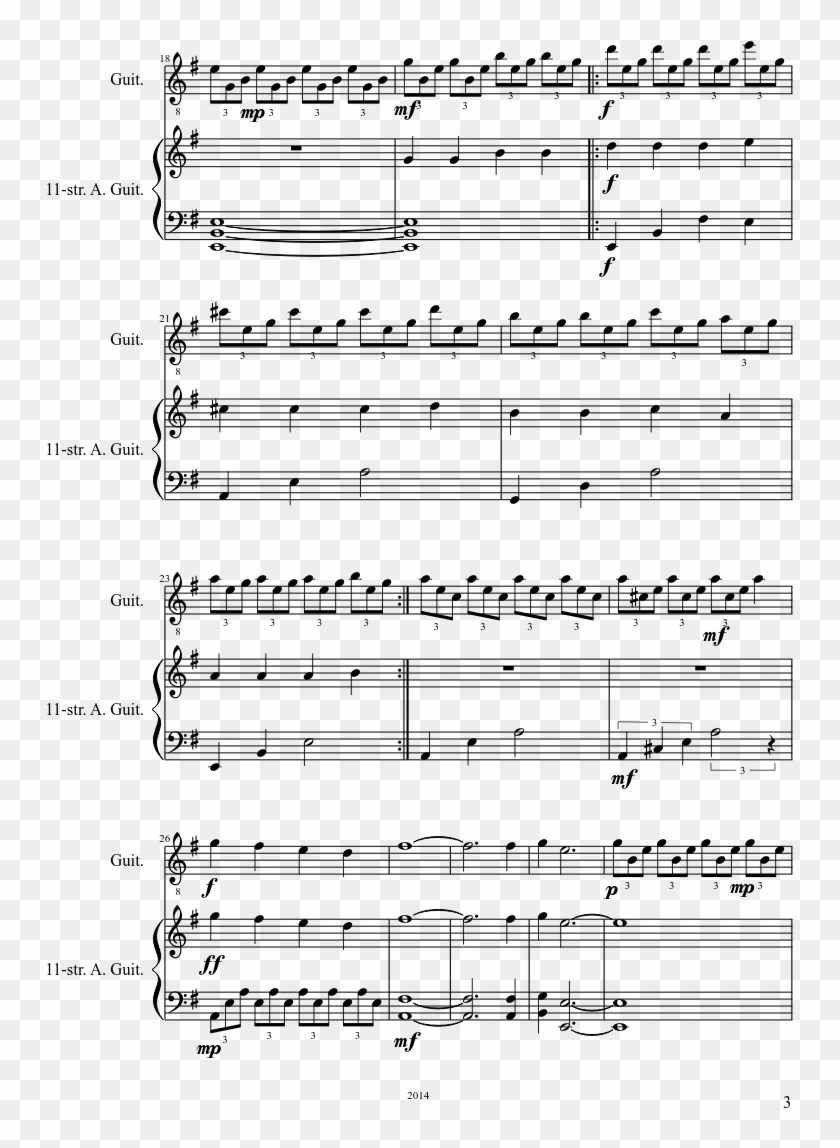 The Last Of Us Sheet Music Composed By C - Last Of Us Guitar Score Clipart