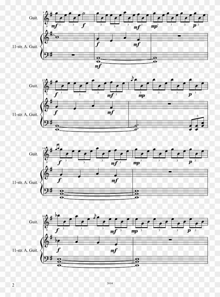 The Last Of Us Sheet Music Composed By C - Last Of Us Guitar Score Clipart