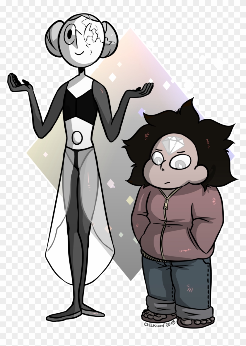 Steven His Story's A Bit Different But Don't Worry, - Steven Universe Au White Pearl And Steven Clipart