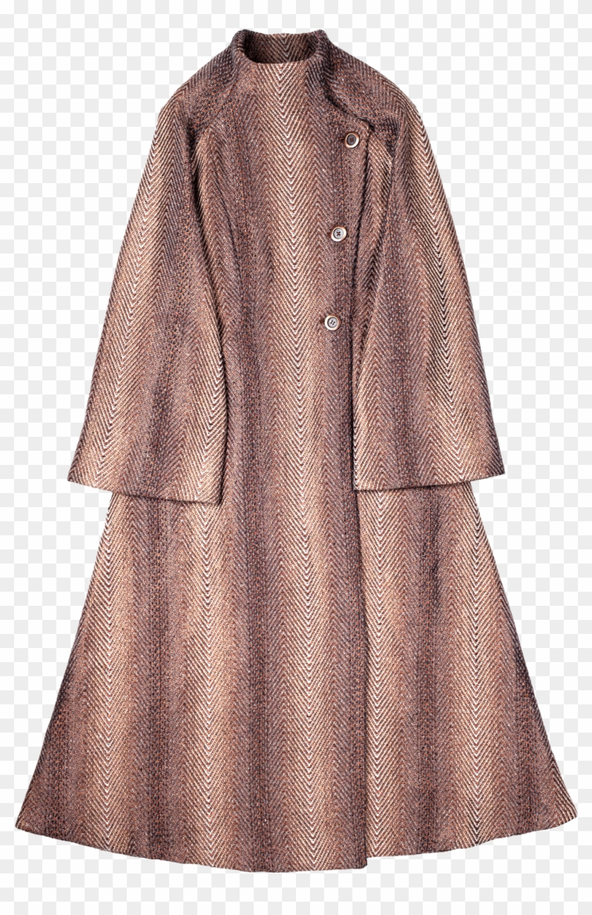 Copper Chevron Pattern Long Coat Flat - Overcoat Clipart #614309