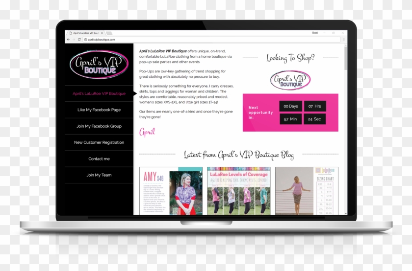 Website Design & Development For April's Vip Lularoe - Online Advertising Clipart