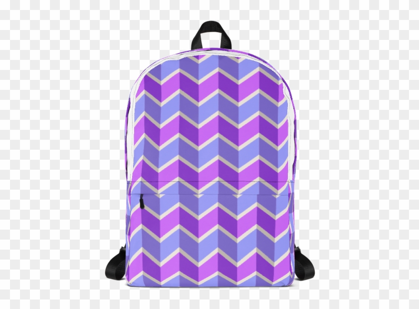 Blue And Purple Chevron Pattern Backpack - Splatter Neon Backpack Clipart