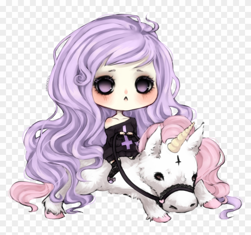 Is This Your First Heart - Pastel Goth Anime Girl Clipart #614896