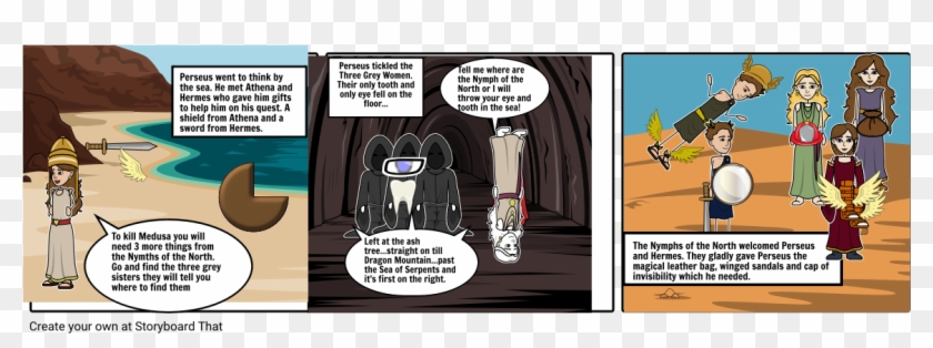 Perseus And Medusa - Cartoon Clipart