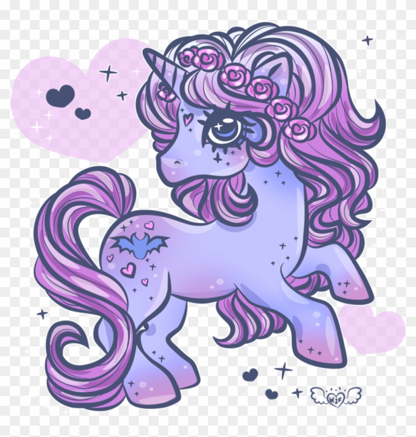 Pastel Sticker - Goth Unicorn Clipart