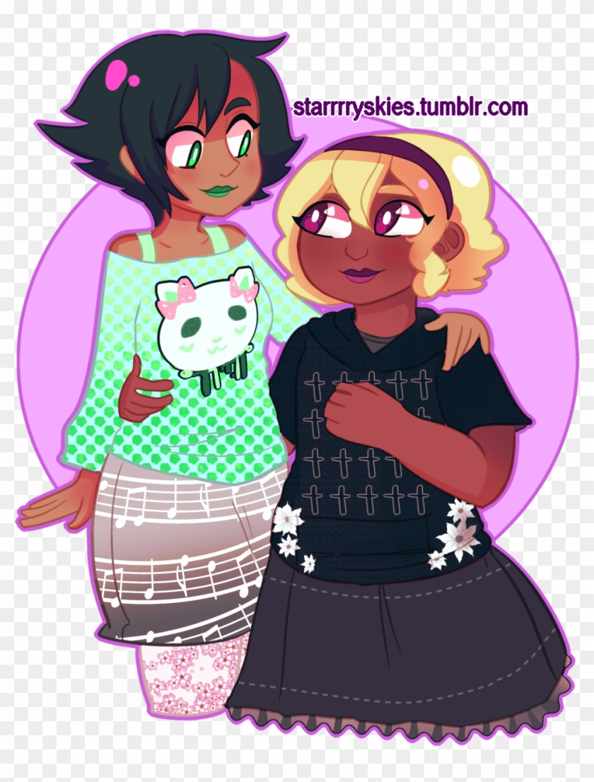 Full Size - Goth And Pastel Girlfriends Clipart
