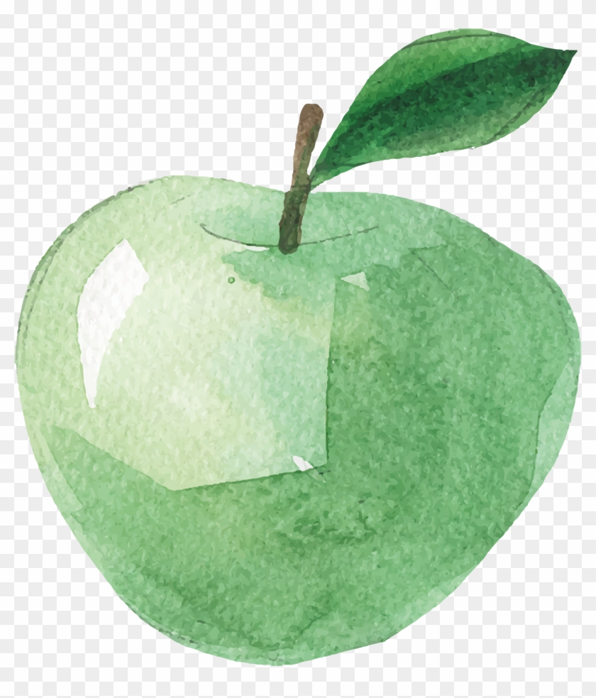 Painting Fruit Hand Painted Green - Green Apple Watercolor Transparent Clipart #616716