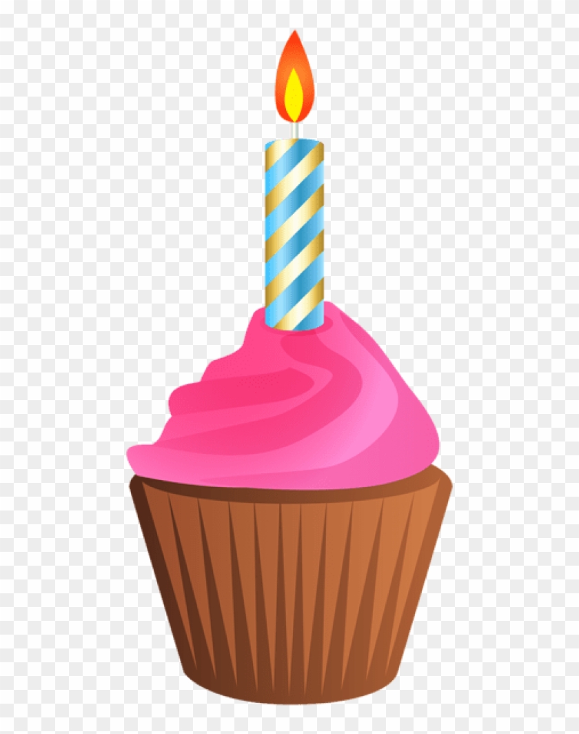 Free Png Download Birthday Muffin With Candle Transparent - Muffin Birthday Clipart #616863