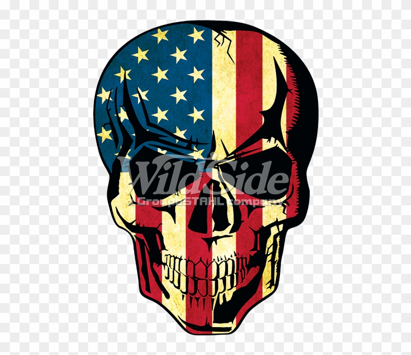 American Flag Skull - Usa Flag Skull Png Clipart