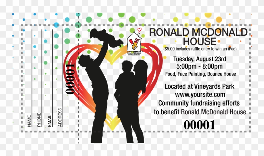 Ronald Mcdonald Raffle Ticket - Graphic Design Clipart