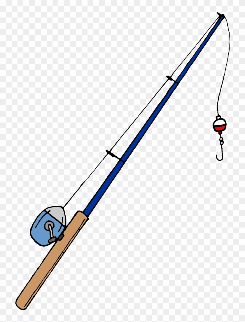 Cartoon Fishing Rod Clipart Tattoo - Fishing Pole Cartoon - Png Download