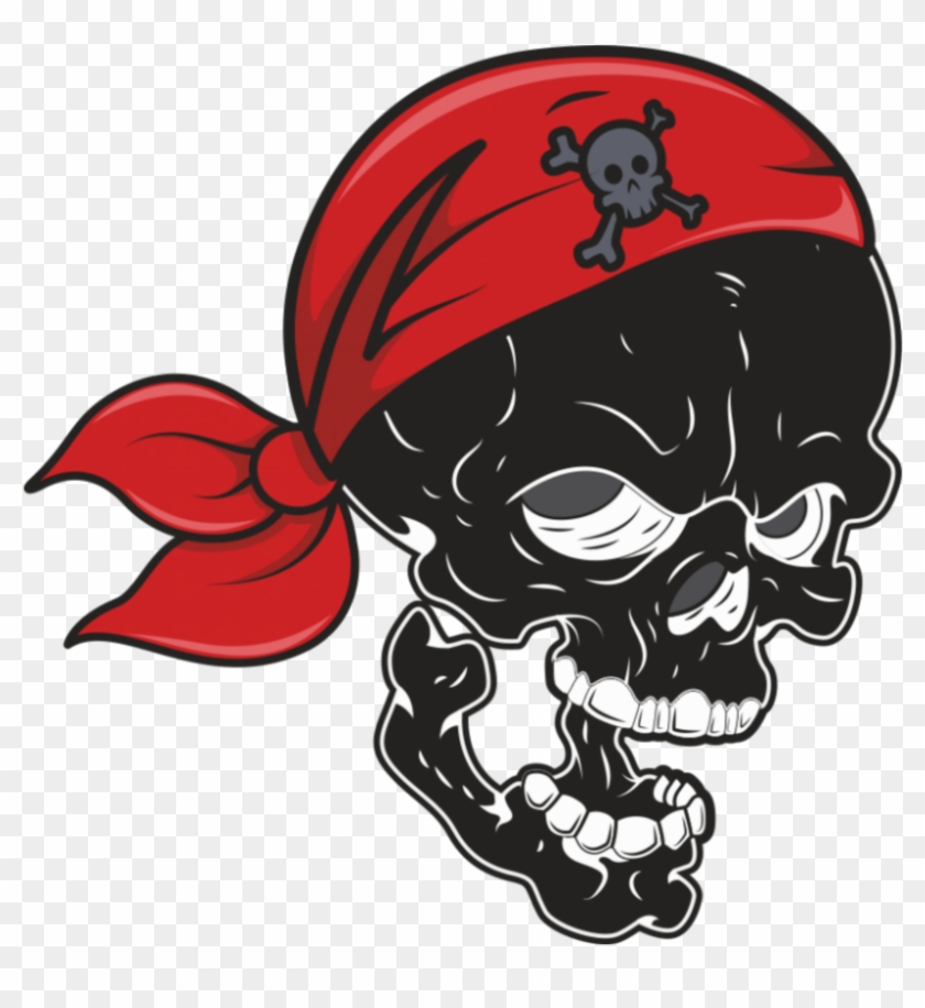 Mq Black Red Skull Skulls Pirate - Cartoon Black Skull Clipart