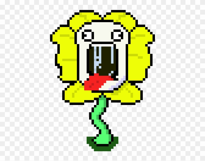 Flowery Screaming - Flowey Undertale Pixel Clipart