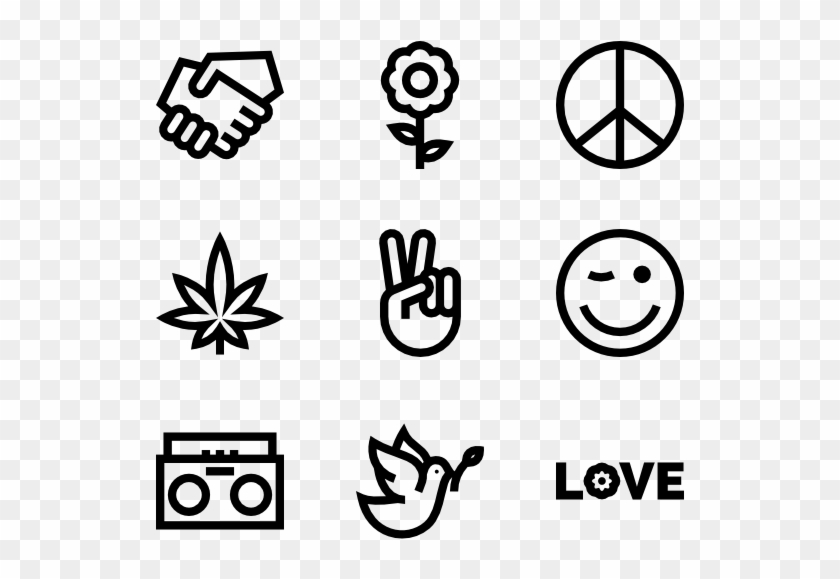 Hippies - Hippies Icon Clipart #619030