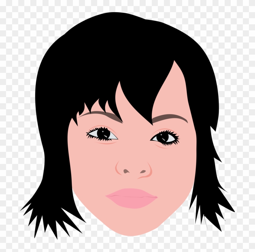 Clip Art Free Black Hair Woman Textured Free Commercial - Clipart Woman Black Hair - Png Download
