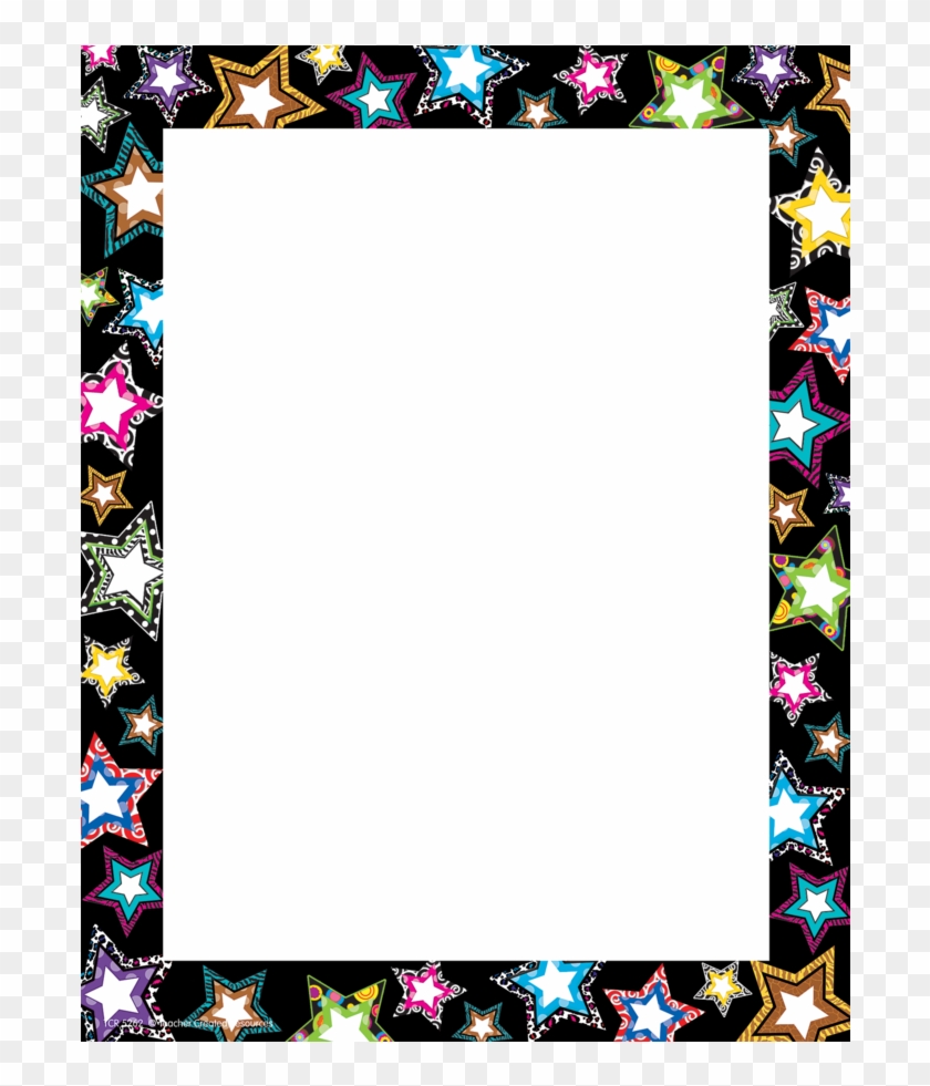 Tcr5262 Fancy Stars Computer Paper Image - Page Border Stars Clipart #619484