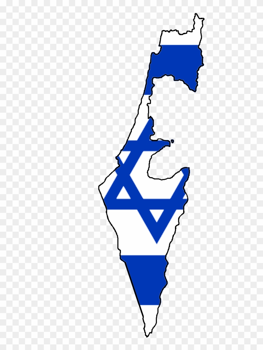 Flag Map Of Israel After 1948 War - Israel Map Flag Clipart