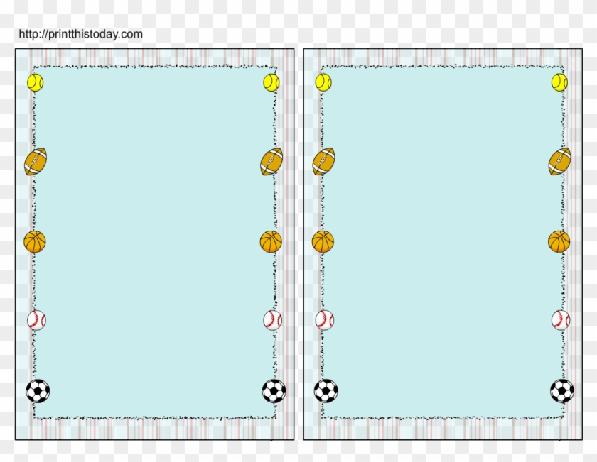 Sports Cliparts Borders - Sports Invitation Blank Template - Png Download