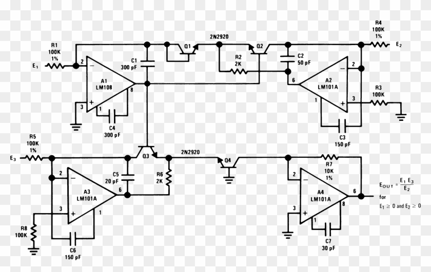 Multiplier/divider - Amplificador Operacional Multiplicador Y Divisor Clipart #619834