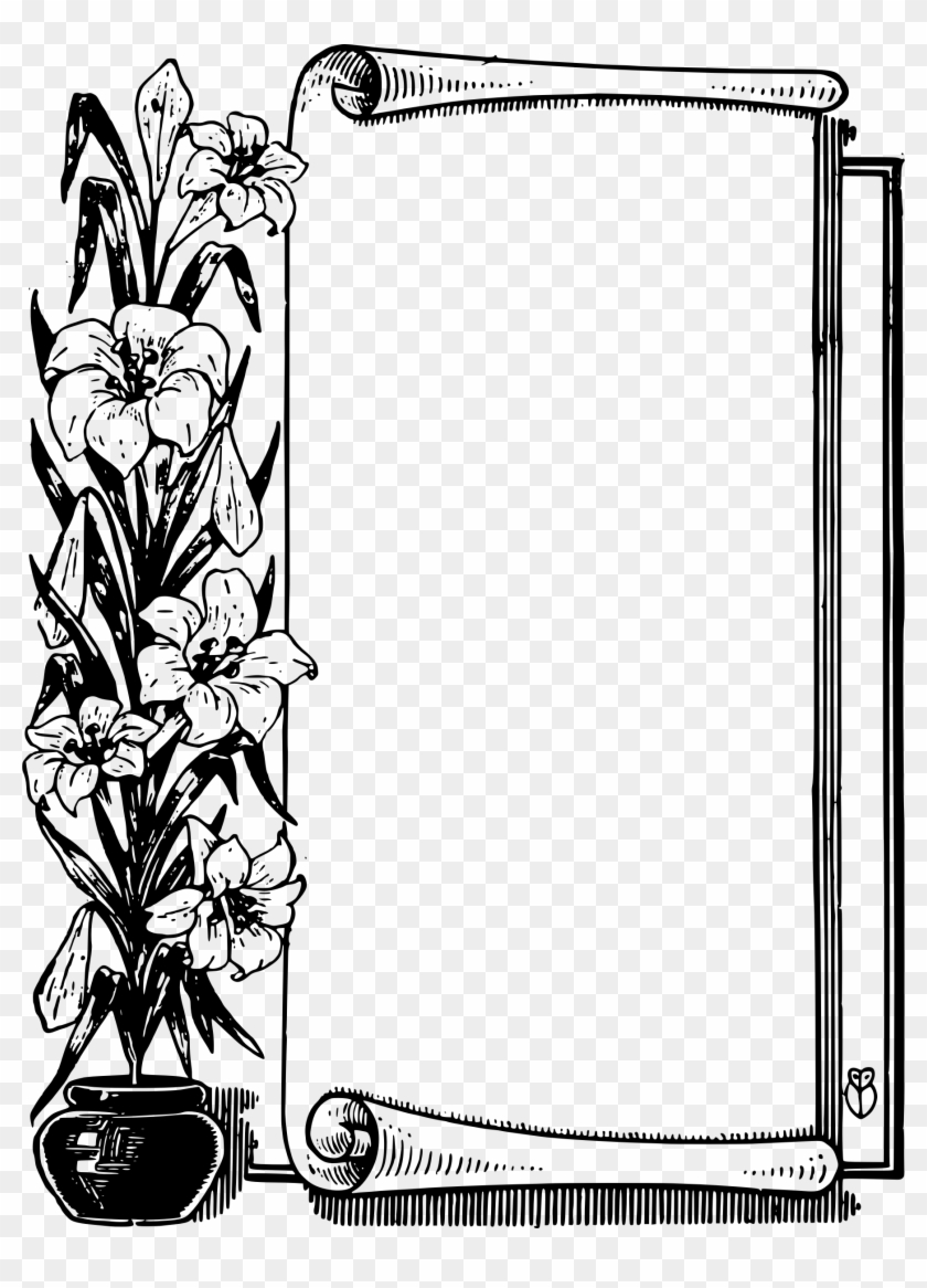 This Free Icons Png Design Of Flower Pot Scroll Frame Clipart