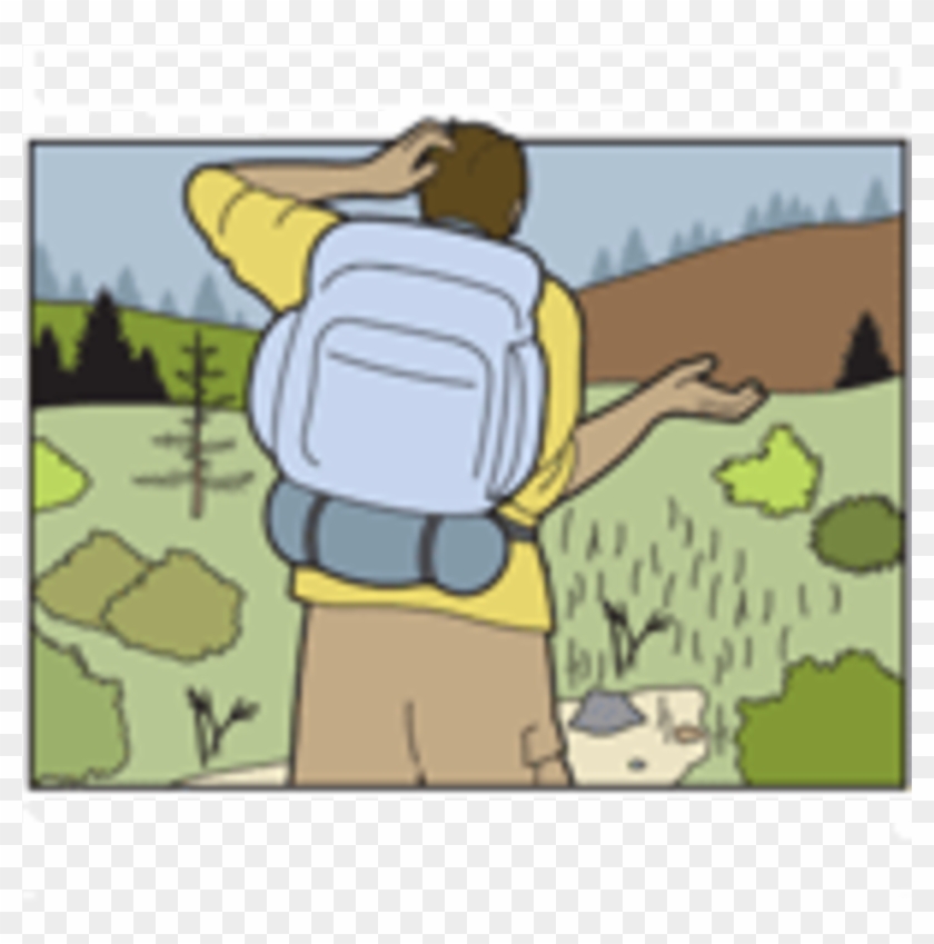Hiking Clipart Lost Hiker - Cartoon - Png Download #621291