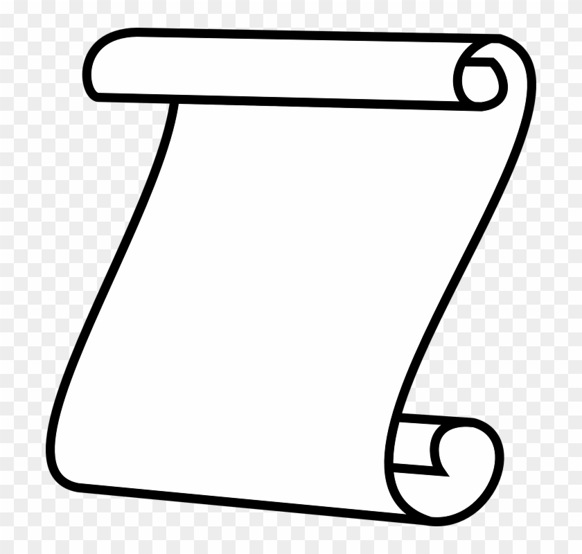 Scroll Paper White - Scroll Clip Art Black Background - Png Download