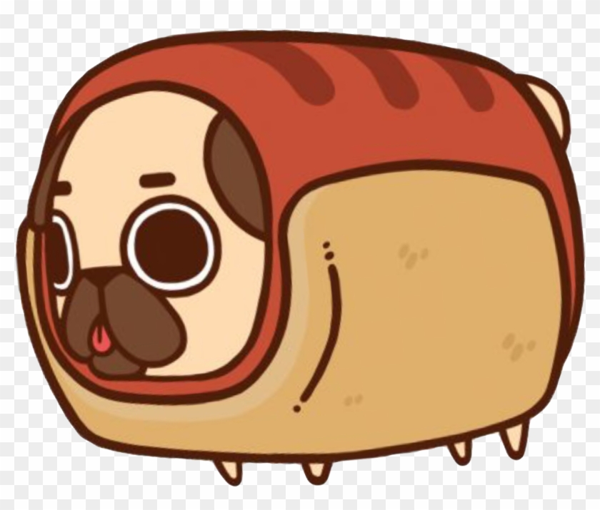 Cute Kawaii Dog Pug Hotdog Animal Nature Food Yummy - Cute Hot Dog Drawings Clipart