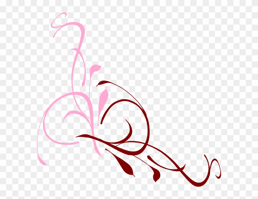 Floral Swirl Bubblegum Pink Clip Art At Ⓒ - Pink Floral Design Png Transparent Png #621698