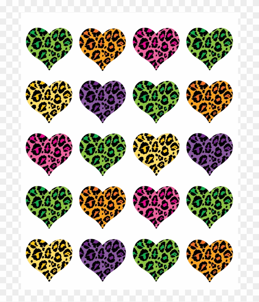 Tcr5200 Leopard Print Hearts Stickers Image - Leopard Print Sticker Clipart