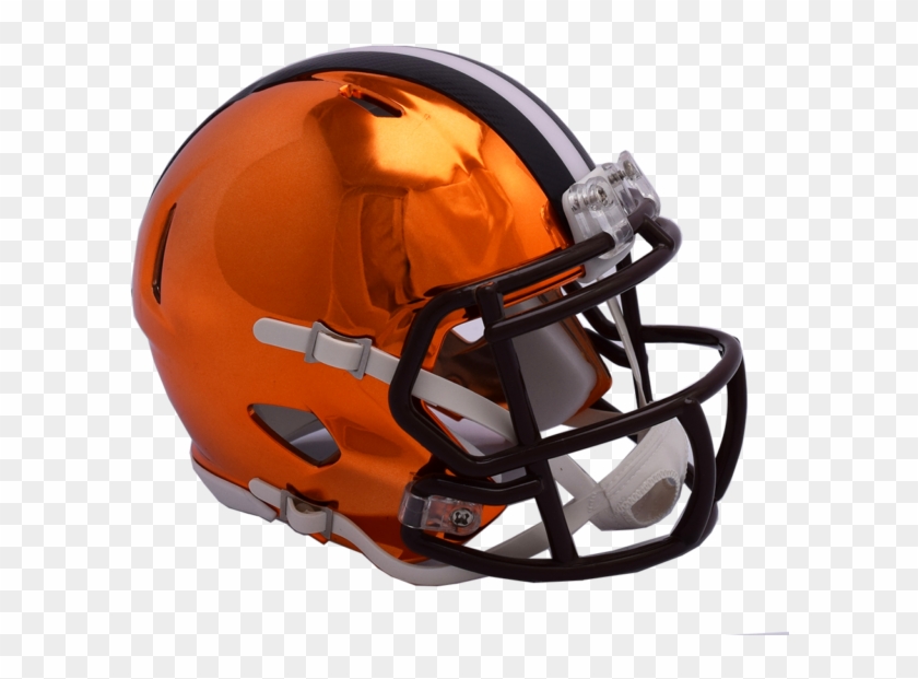 Cleveland Browns Chrome Alternate Riddell Speed Mini - Cleveland Browns Helmets Clipart #622044