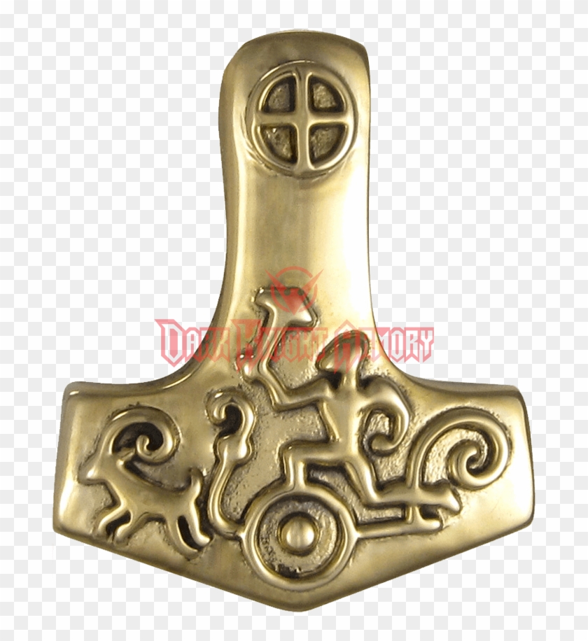 Bronze Petroglyph Thors Hammer Pendant - Mjölnir Clipart