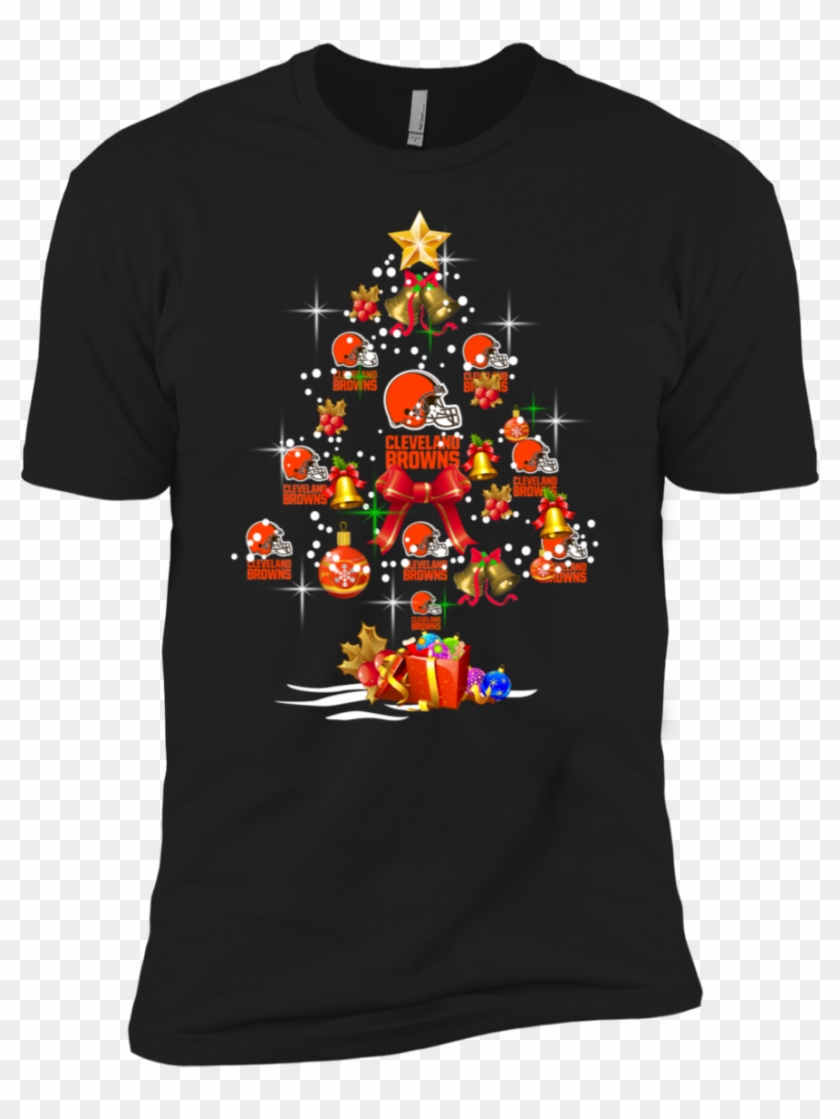Cleveland Browns Christmas Tree Premium T-shirt - Cleveland Browns Christmas Tree Clipart