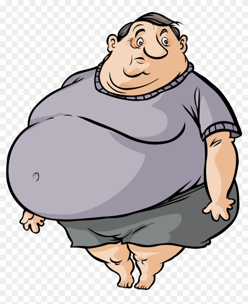 Fat Cartoon Man Cute Transprent Free - Fat Man Cartoon Clipart