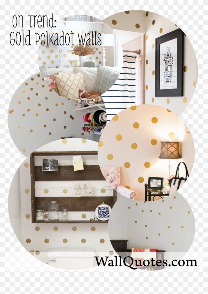 Gold Polkadot Walls - Deco Toilette Blanc Clipart #622995