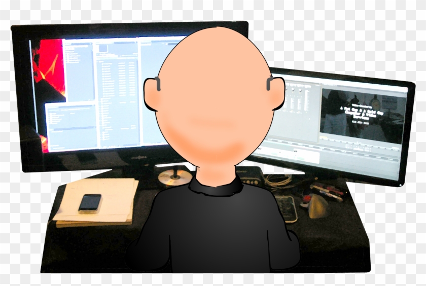 Post Production - Guy On Computer Cartoon Clipart
