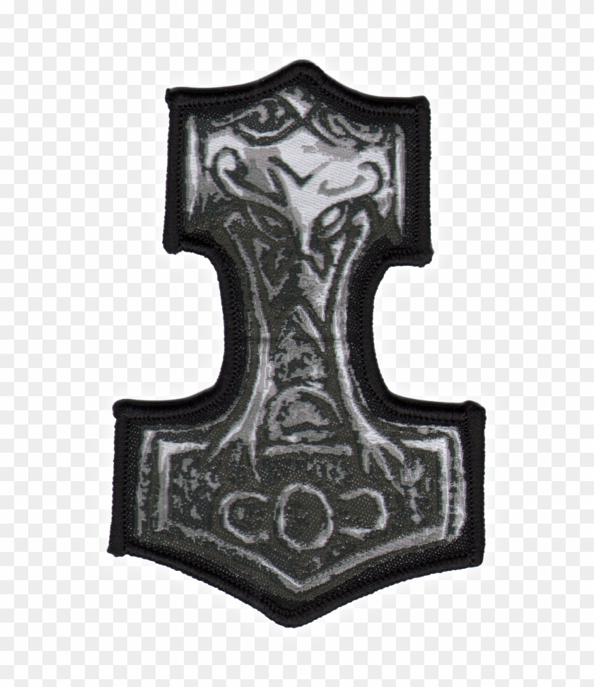 Details About Thors Hammer Woven Patch Mjölnir - Cross Clipart
