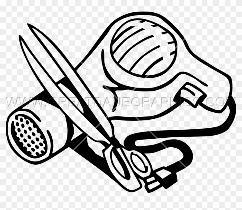Blow Dryer Clipart Hairdressing Scissors - Png Download
