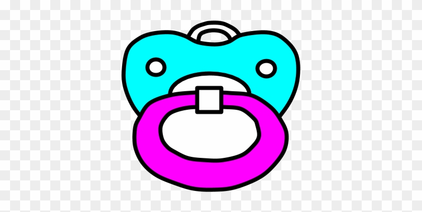 Pacifier, Binky, Bright Blue, Violet Clipart