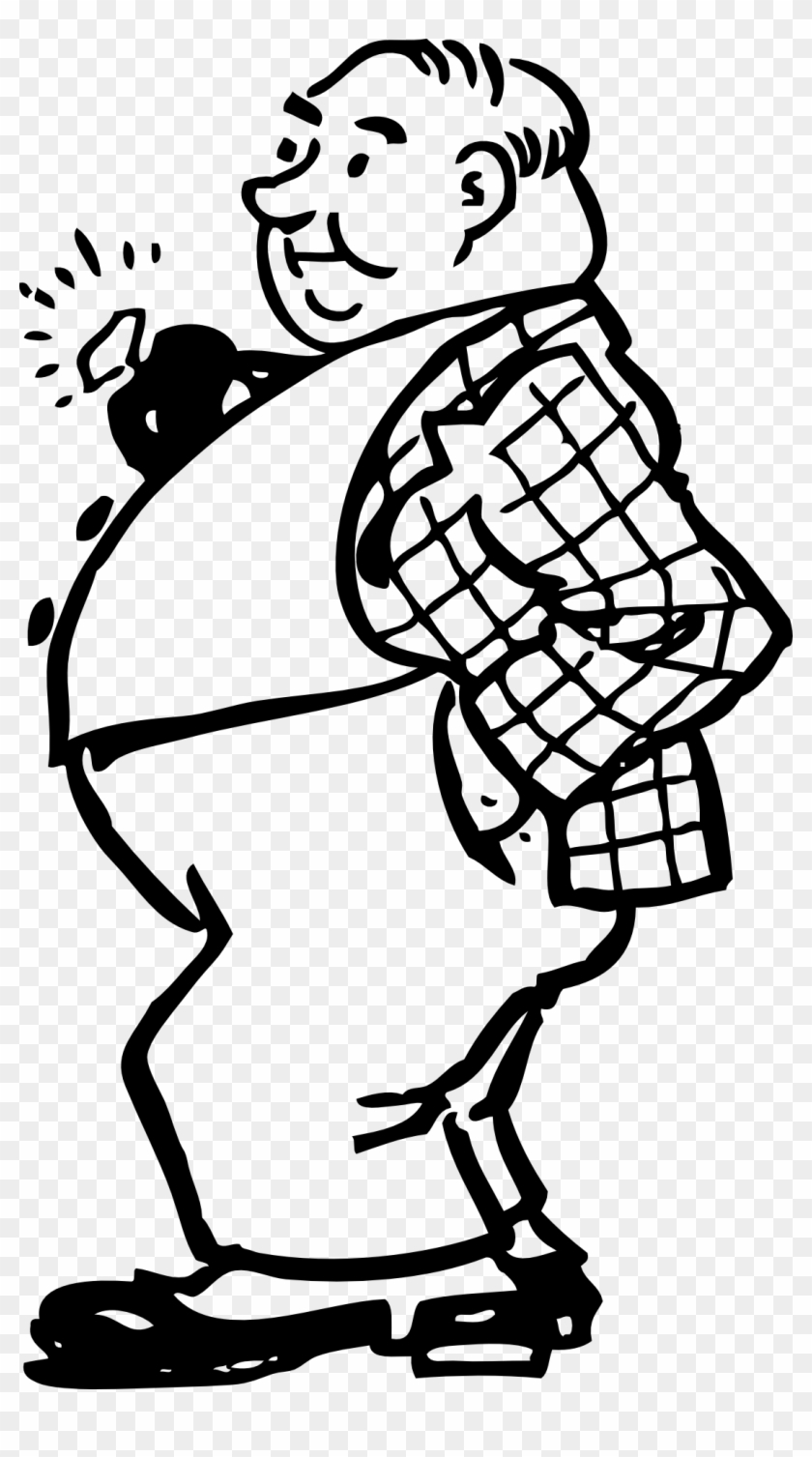 Rich Person Fat Suit - Outline Picture Of Fat Man Clipart #624290