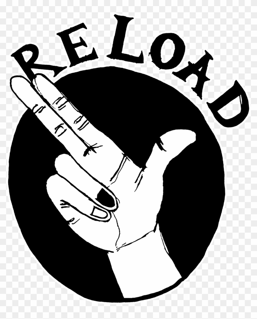 Reload Graphic Tshirt Hand Signal Hipster Club - Gun Fingers Logo Clipart
