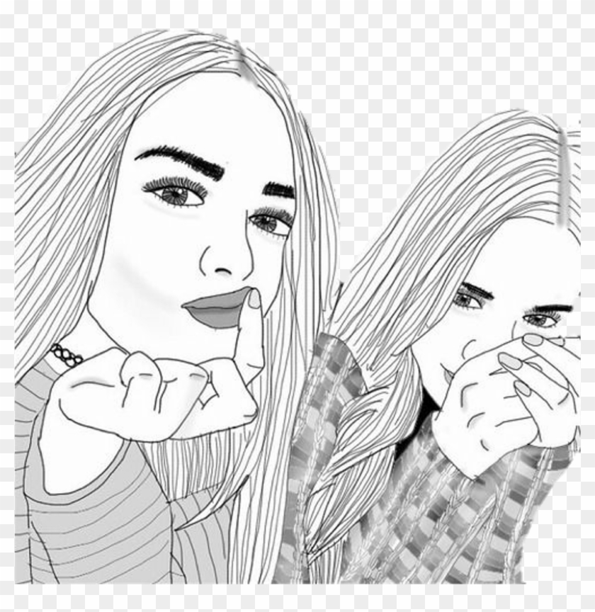 Friends Tumblr Outlines Girls Chicas Clipart