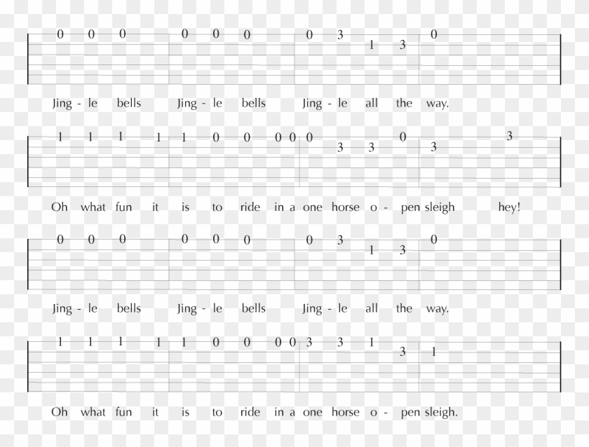 The Chorus For The Christmaas Guitar Song "jingle Bells" - Sheet Music Clipart
