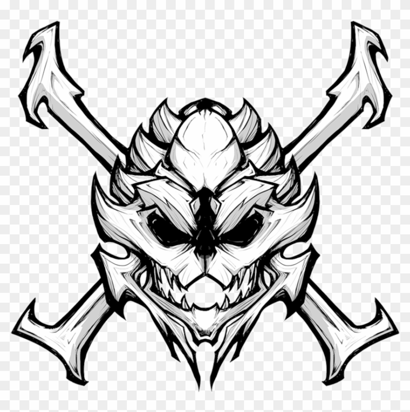 Skull And Crossbones Png Transparent Background - Mass Effect Turian Skull Clipart