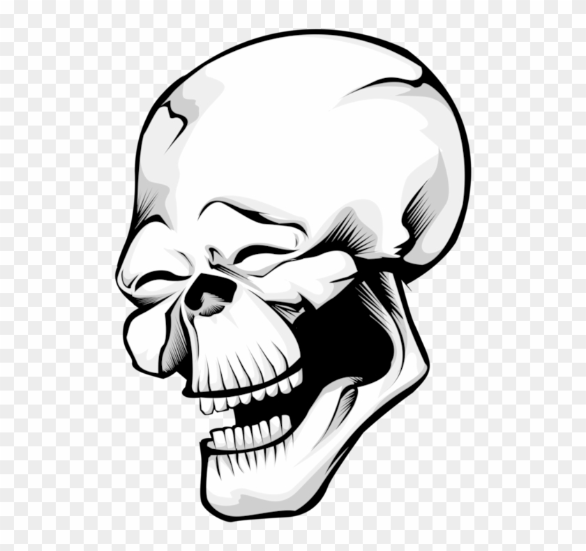 Skull Transparent Png - Laughing Skull Black And White Clipart #625462